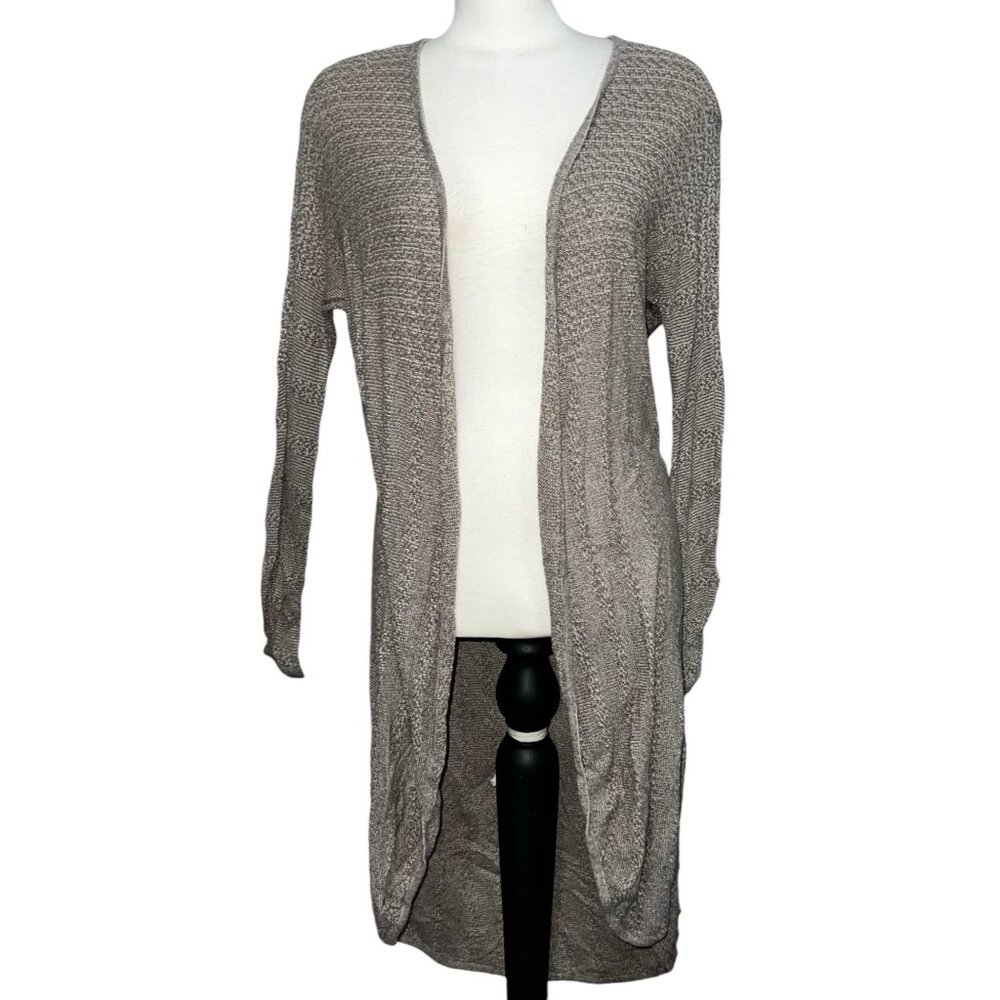 Chico's Light Knit Long Sleeve Open Front Duster Cardigan Sz Medium (1) Womens B